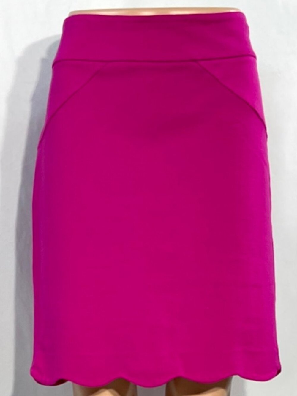 Carmen Sz 6 3/$14 Hot Pink Knee Length Skirt Scalloped Hem Womens Cottagecore